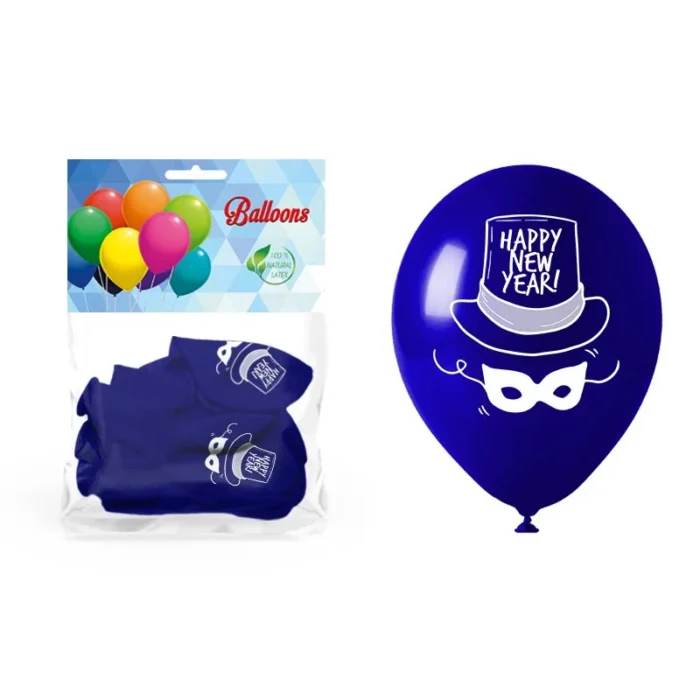 Balony z nadrukiem Happy New Year 5 szt