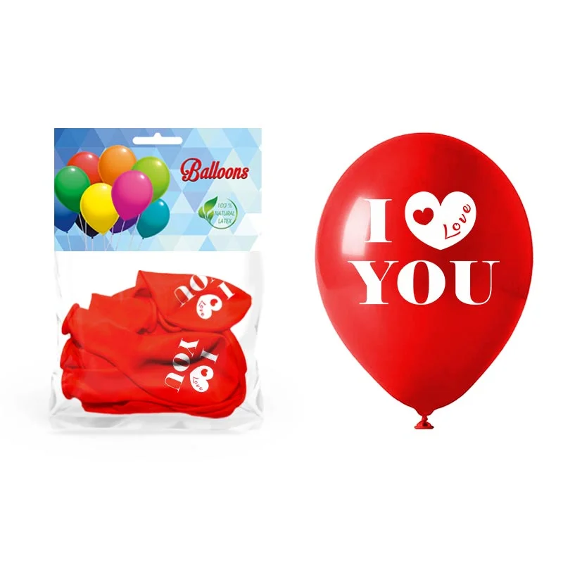 Balony z nadrukiem I Love You 5 szt