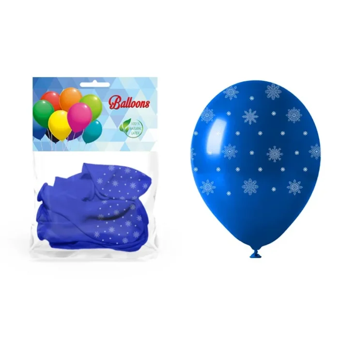 Balony z nadrukiem śnieżki 5 szt